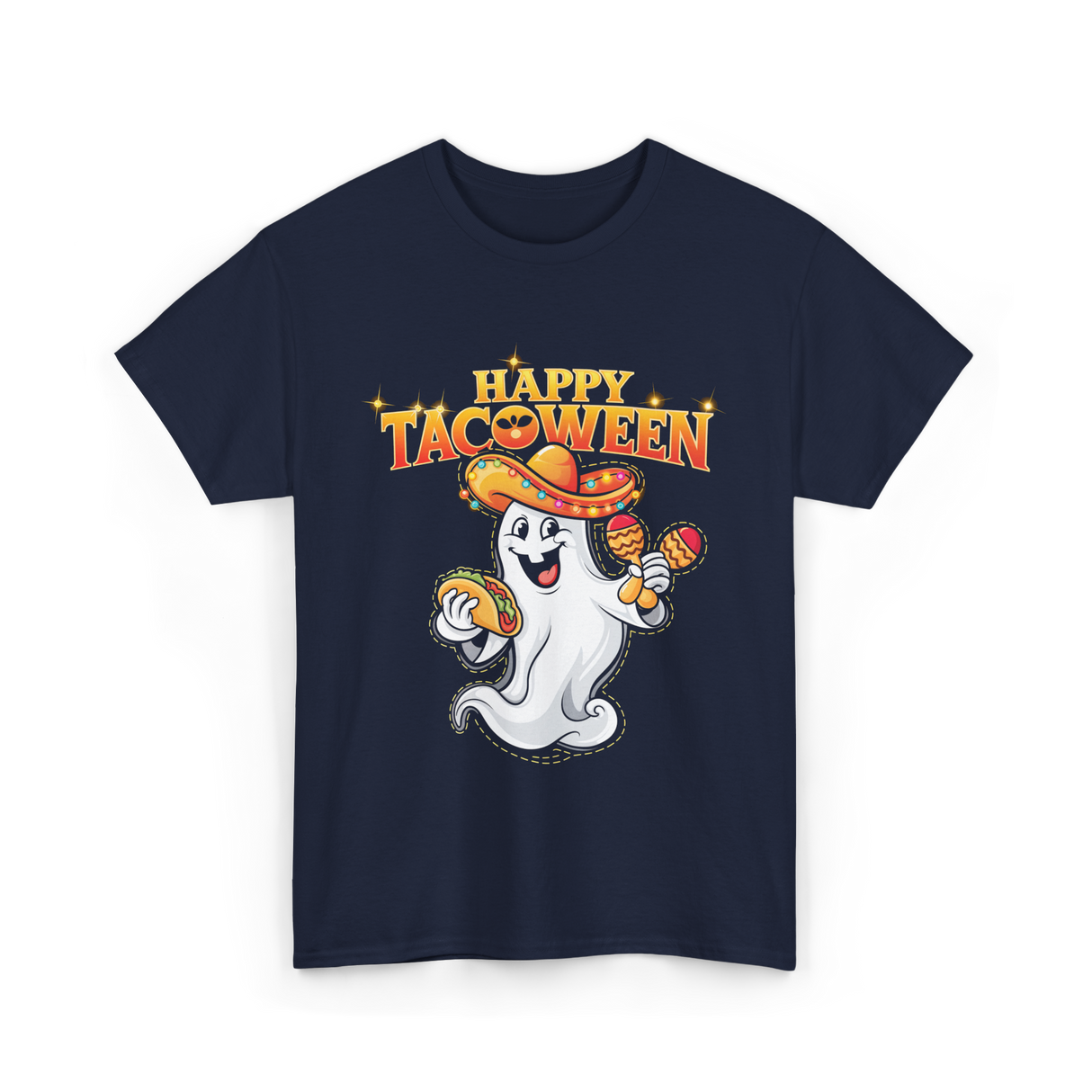 Happy Tacoween Taco Ghost T-Shirt - Navy