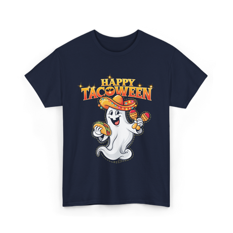 Happy Tacoween Taco Ghost T-Shirt - Navy