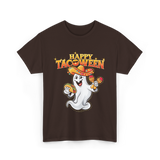 Happy Tacoween Taco Ghost T-Shirt - Dark Chocolate