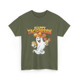 Happy Tacoween Taco Ghost T-Shirt - Military Green