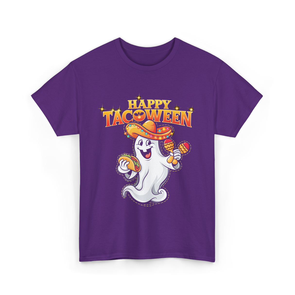 Happy Tacoween Taco Ghost T-Shirt - Purple