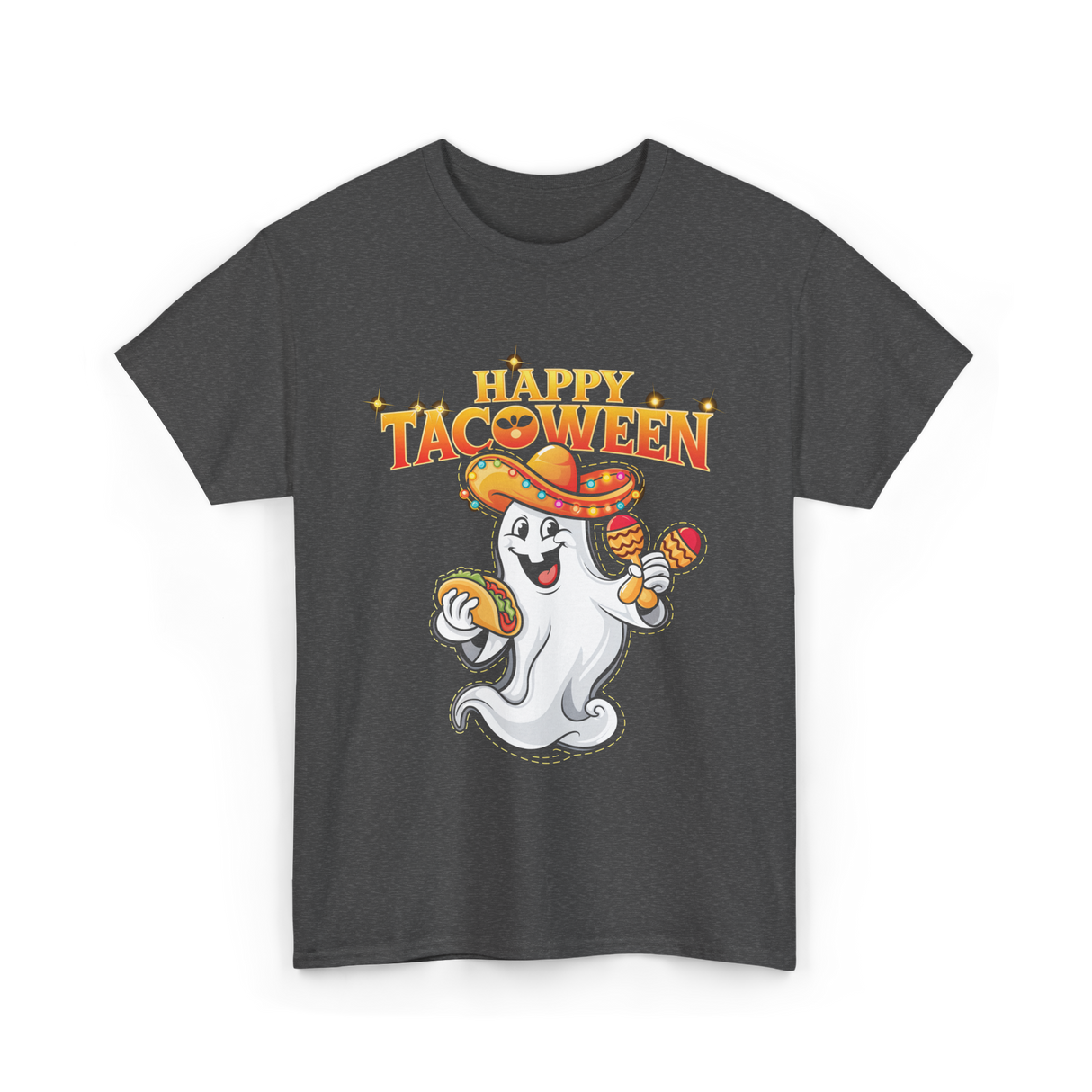 Happy Tacoween Taco Ghost T-Shirt - Dark Heather