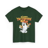 Happy Tacoween Taco Ghost T-Shirt - Forest Green