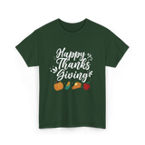 Happy Thanks Giving Thanksgiving Holiday T-Shirt - Forest Green