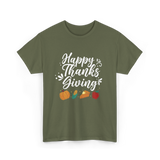 Happy Thanks Giving Thanksgiving Holiday T-Shirt - Military Green