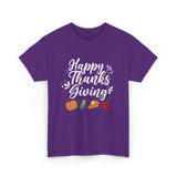 Happy Thanks Giving Thanksgiving Holiday T-Shirt - Purple