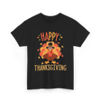 Happy Thanksgiving Turkey Day T-Shirt - Black