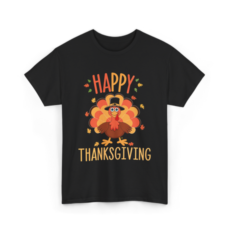 Happy Thanksgiving Turkey Day T-Shirt - Black