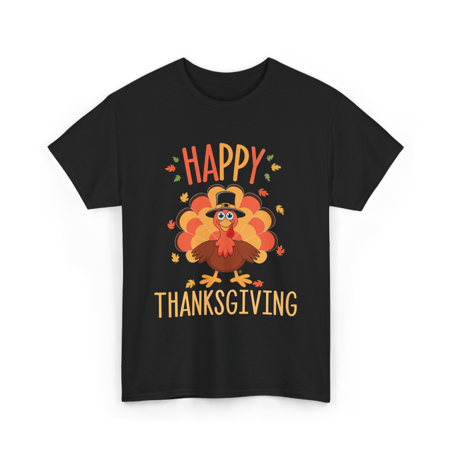 Happy Thanksgiving Turkey Day T-Shirt - Black