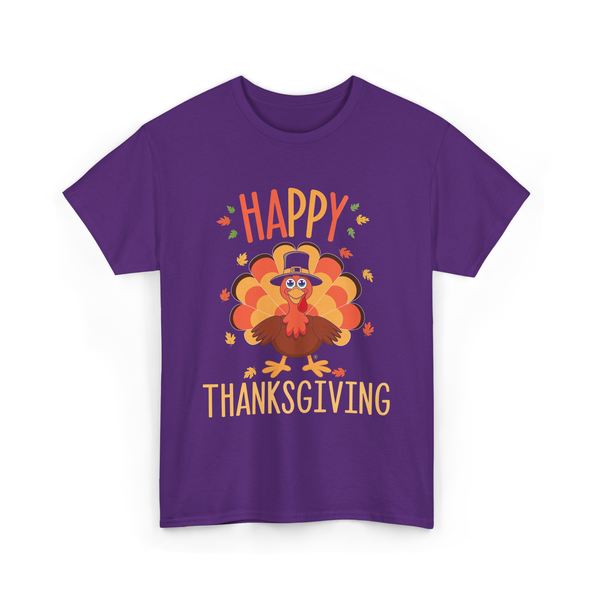 Happy Thanksgiving Turkey Day T-Shirt - Purple