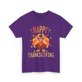 Happy Thanksgiving Turkey Day T-Shirt - Purple