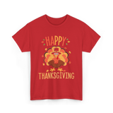 Happy Thanksgiving Turkey Day T-Shirt - Red