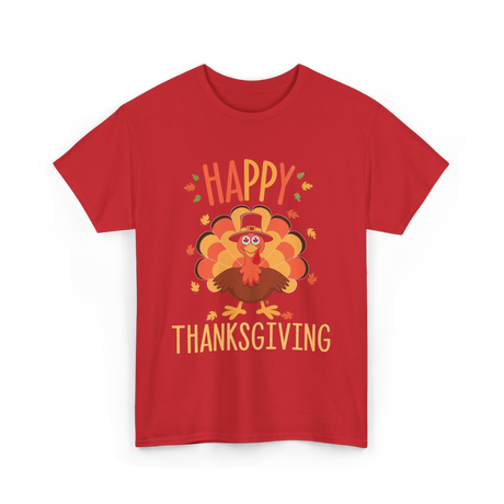 Happy Thanksgiving Turkey Day T-Shirt - Red