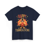 Happy Thanksgiving Turkey Day T-Shirt - Navy