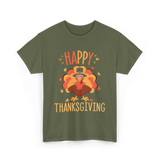 Happy Thanksgiving Turkey Day T-Shirt - Military Green