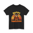 Happy Thanksgiving Turkey T-Shirt - Black