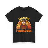 Happy Thanksgiving Turkey T-Shirt - Black