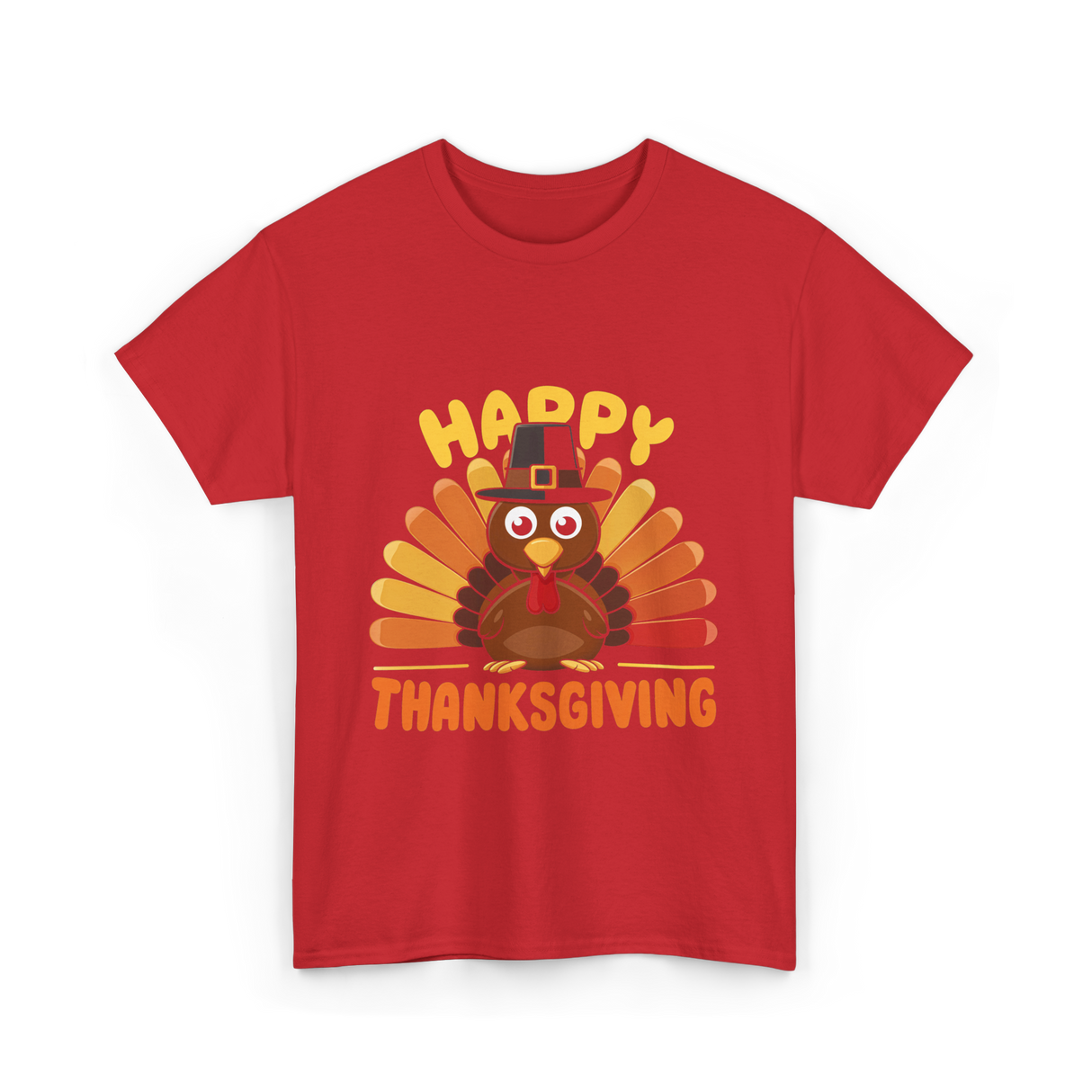 Happy Thanksgiving Turkey T-Shirt - Red