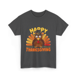 Happy Thanksgiving Turkey T-Shirt - Dark Heather