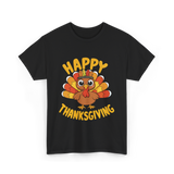 Happy Thanksgiving Turkey Thanksgiving T-Shirt - Black