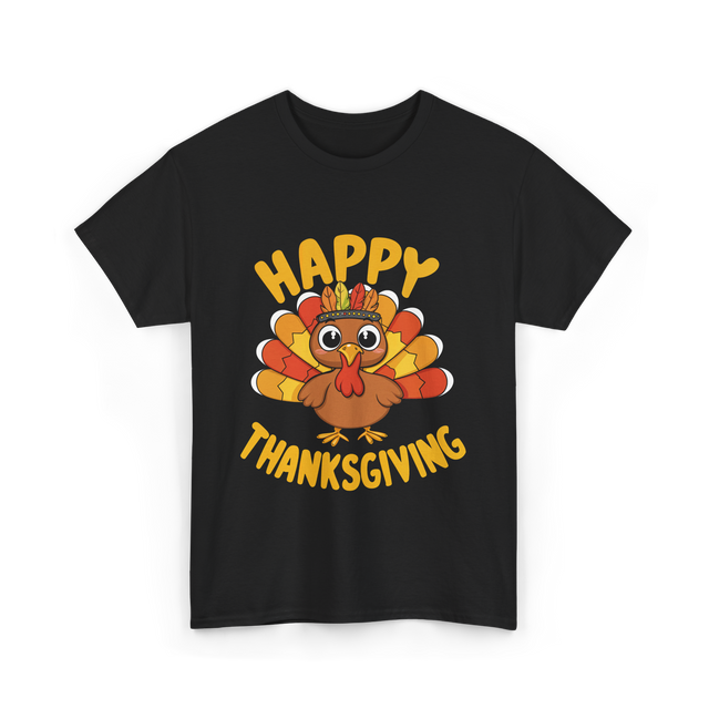 Happy Thanksgiving Turkey Thanksgiving T-Shirt - Black