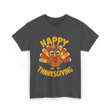 Happy Thanksgiving Turkey Thanksgiving T-Shirt - Dark Heather