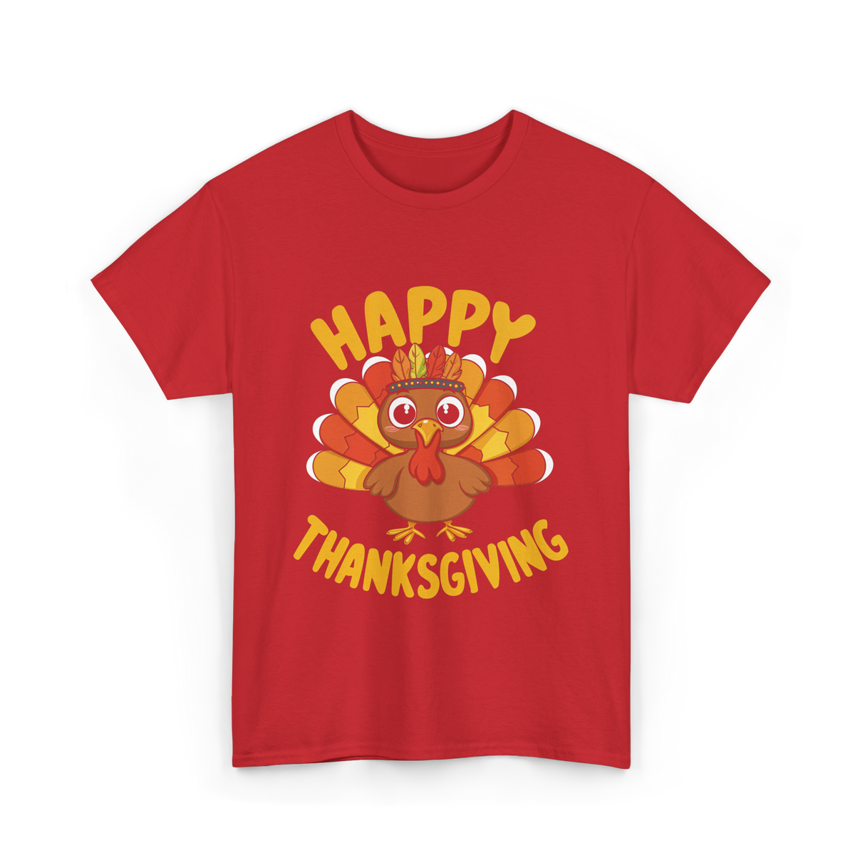 Happy Thanksgiving Turkey Thanksgiving T-Shirt - Red