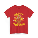 Happy Thanksgiving Turkey Thanksgiving T-Shirt - Red