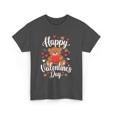 Happy Valentine's Day Bear T-Shirt - Dark Heather