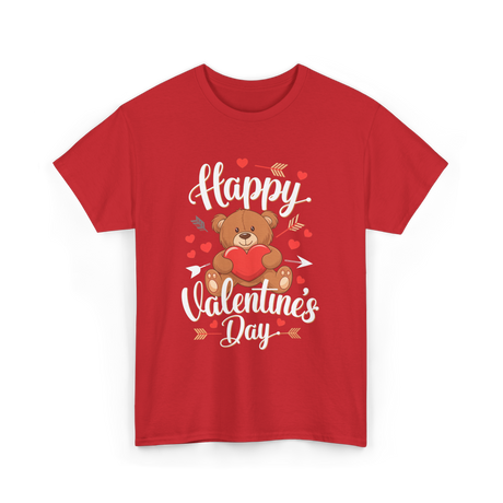 Happy Valentine's Day Bear T-Shirt - Red