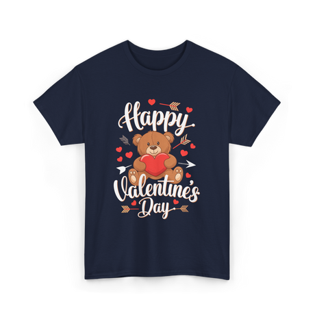 Happy Valentine's Day Bear T-Shirt - Navy