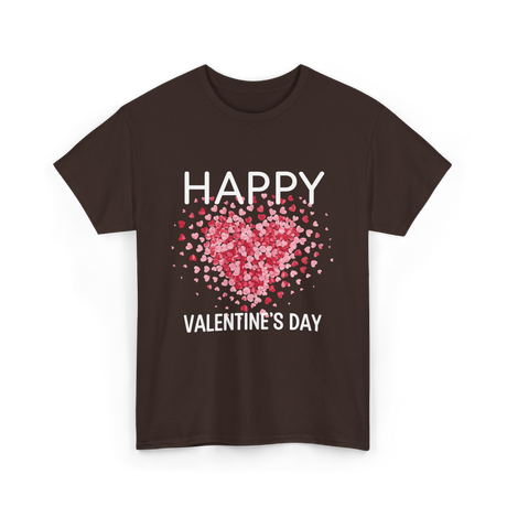 Happy Valentine's Day Heart Love T-Shirt - Dark Chocolate