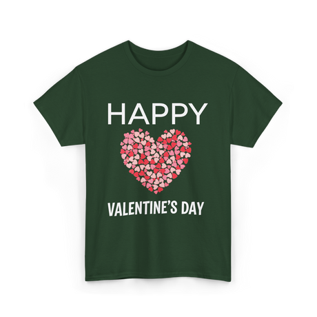 Happy Valentine's Day Love T-Shirt - Forest Green