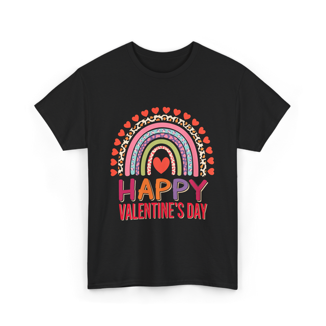 Happy Valentine's Day Rainbow T-Shirt - Black