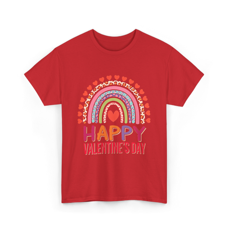 Happy Valentine's Day Rainbow T-Shirt - Red