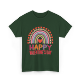 Happy Valentine's Day Rainbow T-Shirt - Forest Green