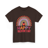 Happy Valentine's Day Rainbow T-Shirt - Dark Chocolate