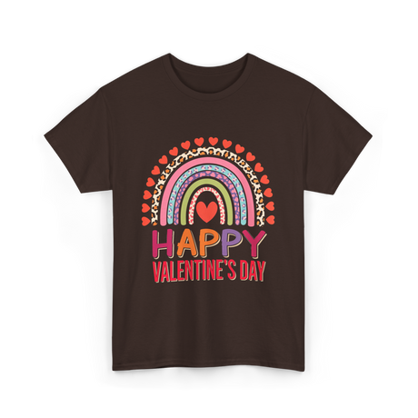 Happy Valentine's Day Rainbow T-Shirt - Dark Chocolate