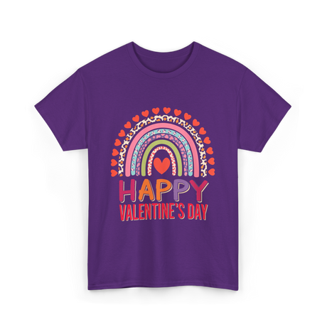 Happy Valentine's Day Rainbow T-Shirt - Purple