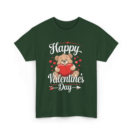 Happy Valentine's Day Valentine T-Shirt - Forest Green
