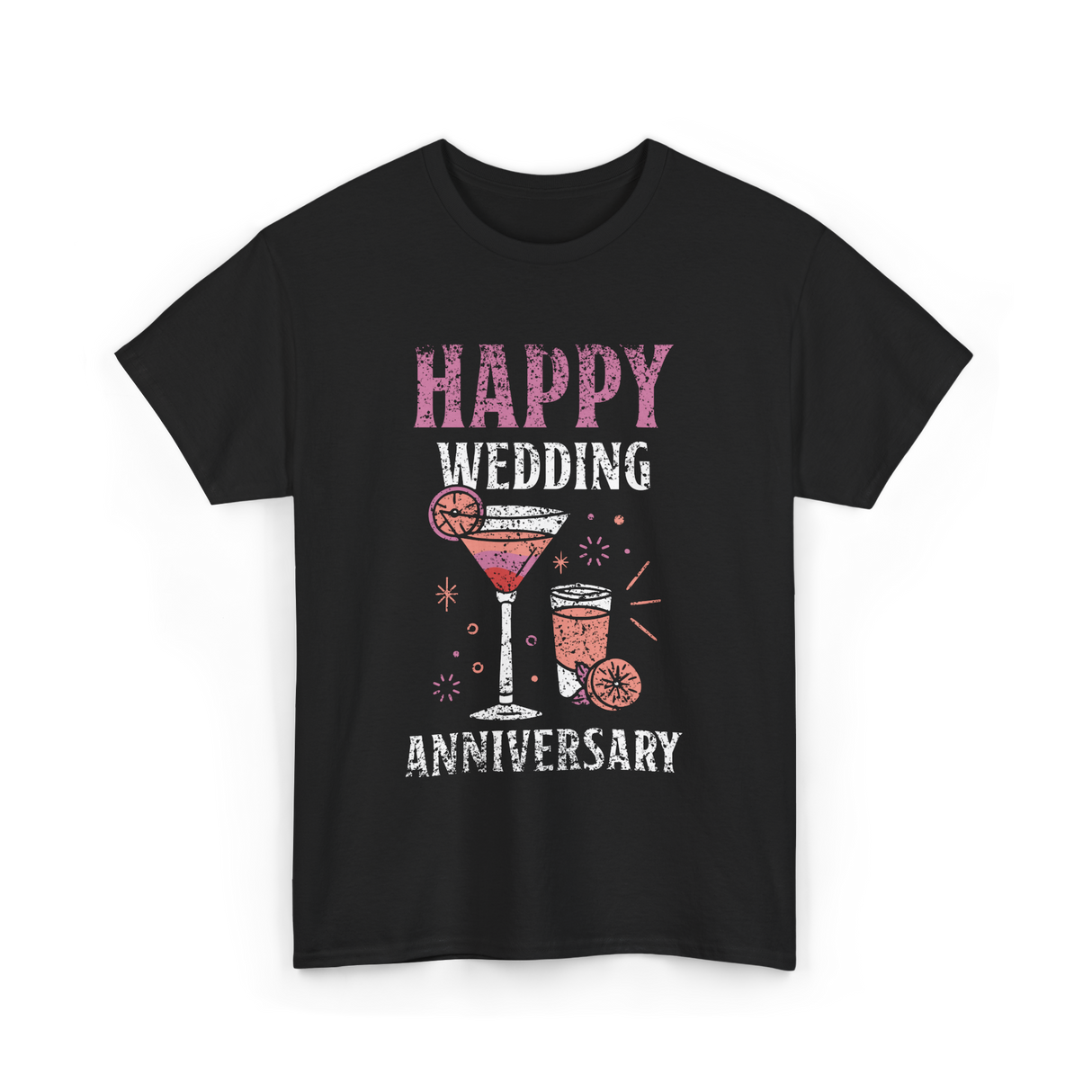 Happy Wedding Anniversary Celebration T-Shirt - Black