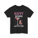 Happy Wedding Anniversary Celebration T-Shirt - Black