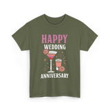 Happy Wedding Anniversary Celebration T-Shirt - Military Green