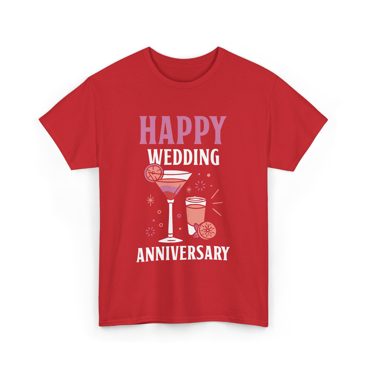 Happy Wedding Anniversary Celebration T-Shirt - Red