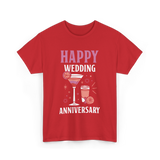 Happy Wedding Anniversary Celebration T-Shirt - Red