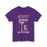 Happy Wedding Anniversary Celebration T-Shirt - Purple