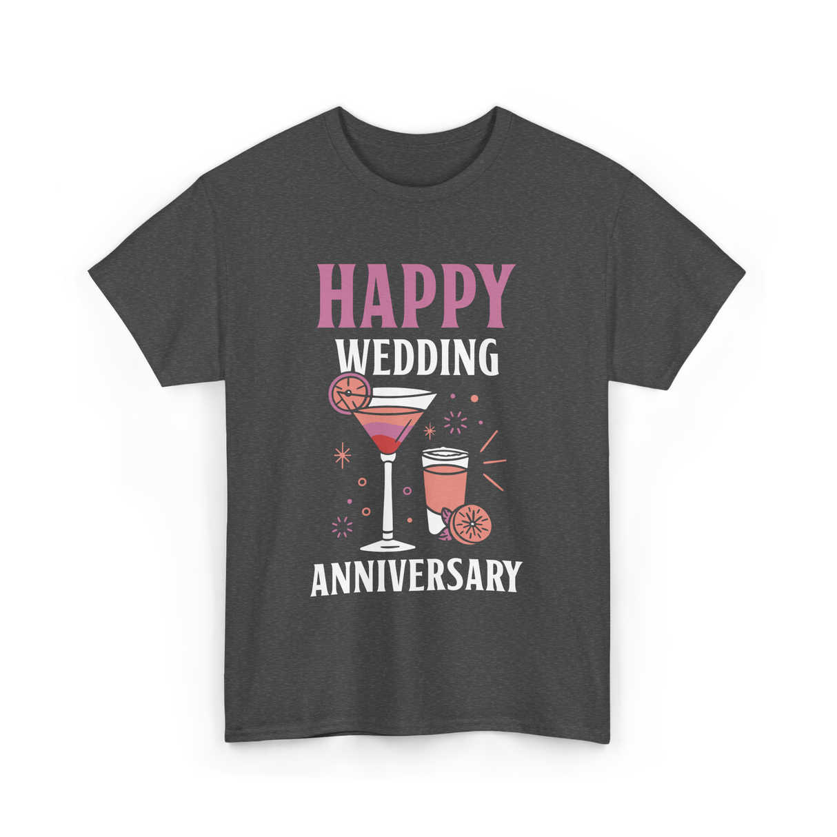 Happy Wedding Anniversary Celebration T-Shirt - Dark Heather