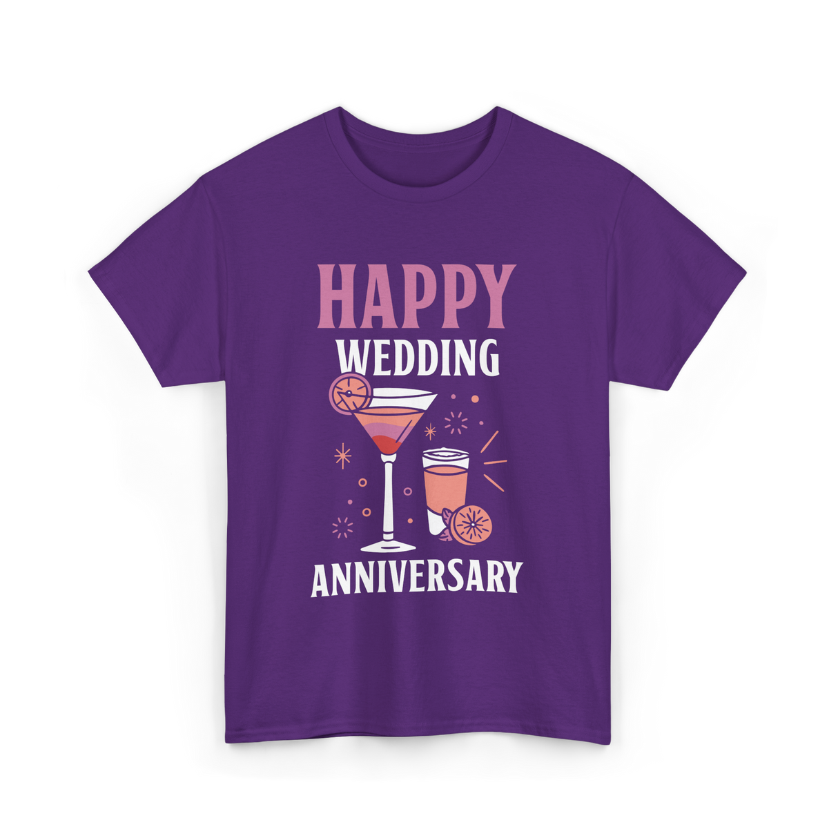 Happy Wedding Anniversary Celebration T-Shirt - Purple