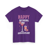 Happy Wedding Anniversary Celebration T-Shirt - Purple