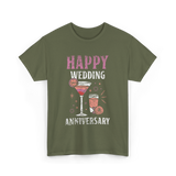 Happy Wedding Anniversary Celebration T-Shirt - Military Green